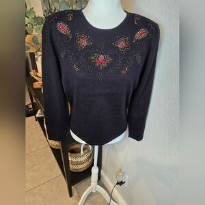 Susan Bristol Vintage Mohair Wool Acrylic Cardigan  Long Sleeve Sweater M